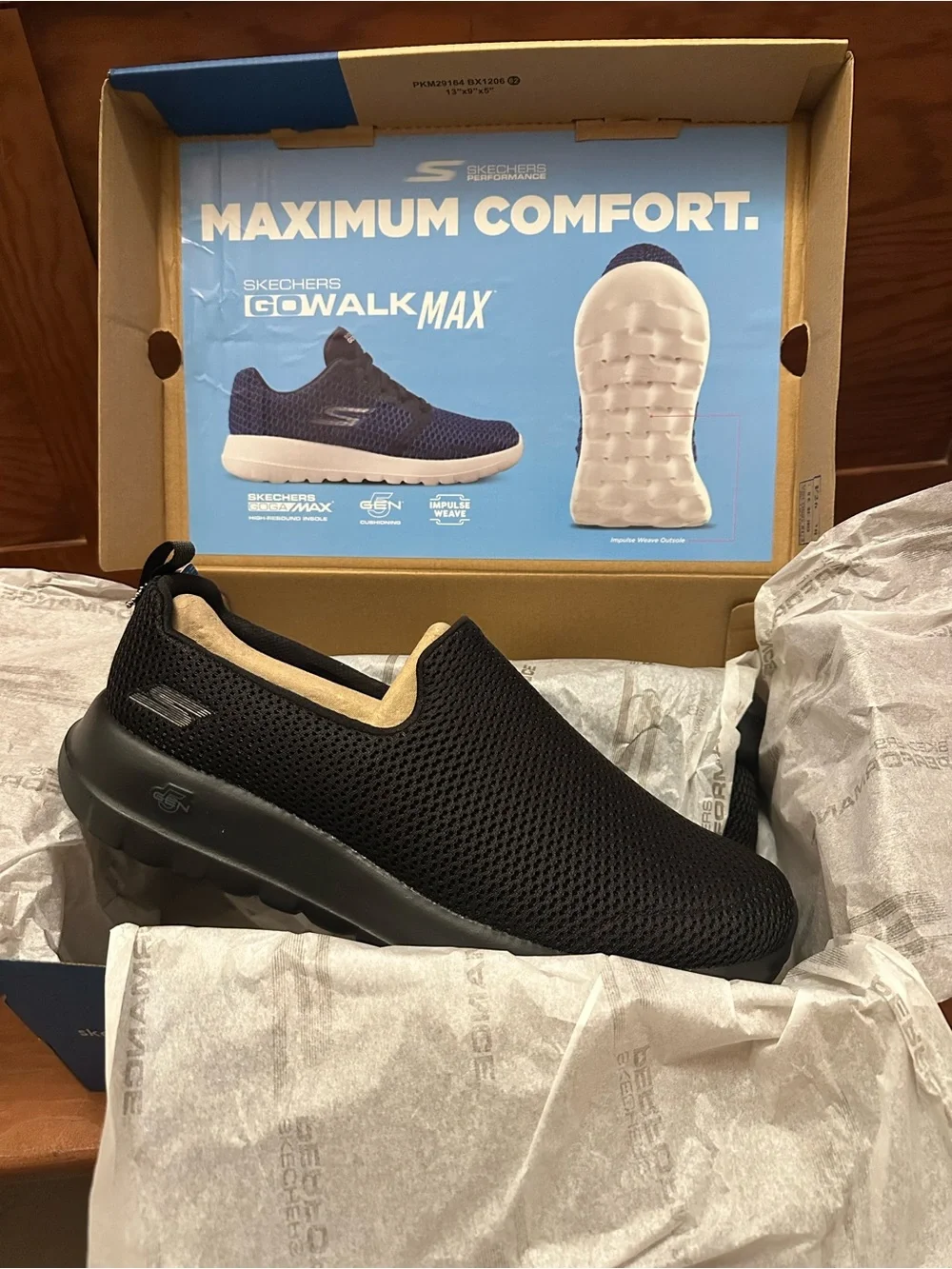 Skechers Men's Black Perforated Slip-On Comfort Loafers
